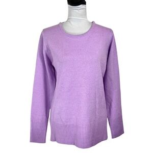 NWT Carolyn Taylor Fresh Violet Purple Sweater Size Small Relaxed Fit Crewneck